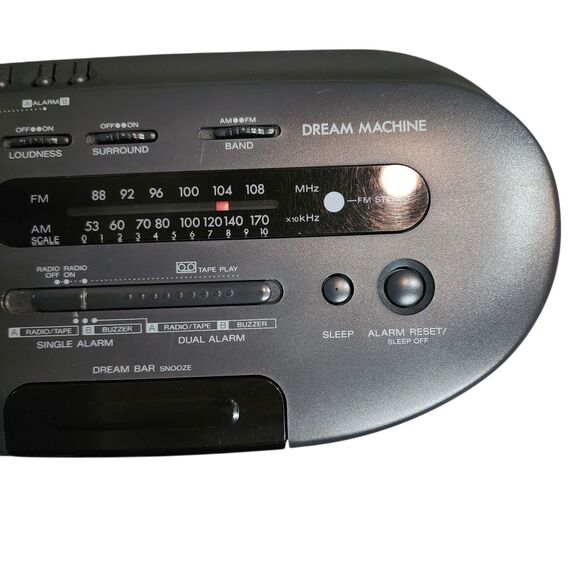 ​Sony Dream Machine ICF-CS650 AM/FM Dual Alarm Clock Radio Cassette Player Retro - Picture 6 of 11